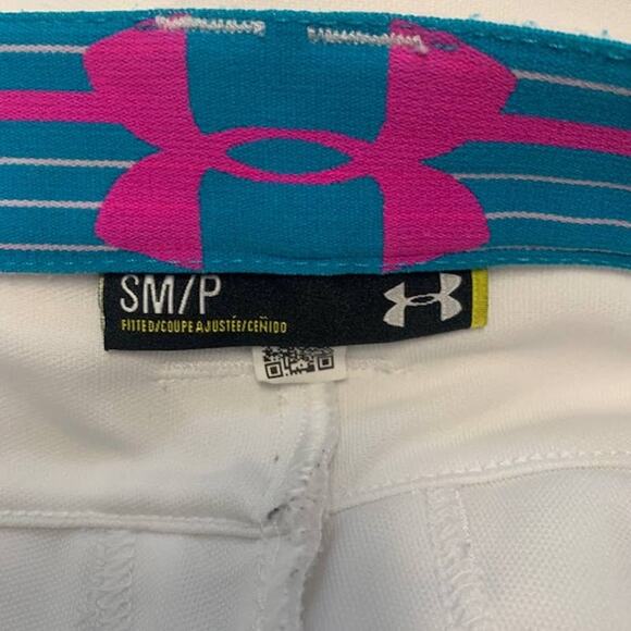 UNDER ARMOUR Fitted Women Crop Baseball Softball White Pants | S - Picture 4 of 4